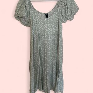 Wild-fable Women's Green and White Dress